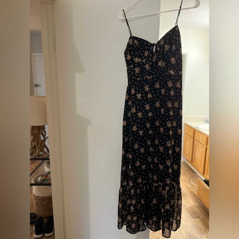WAYF black floral maxi dress